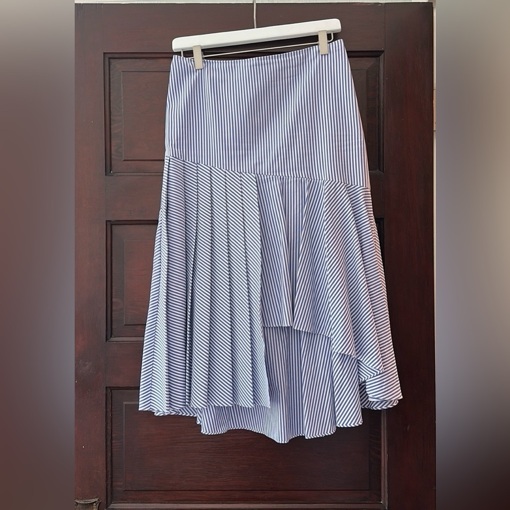 Nordstrom signature 100% cotton asymmetrical pinstripe skirt